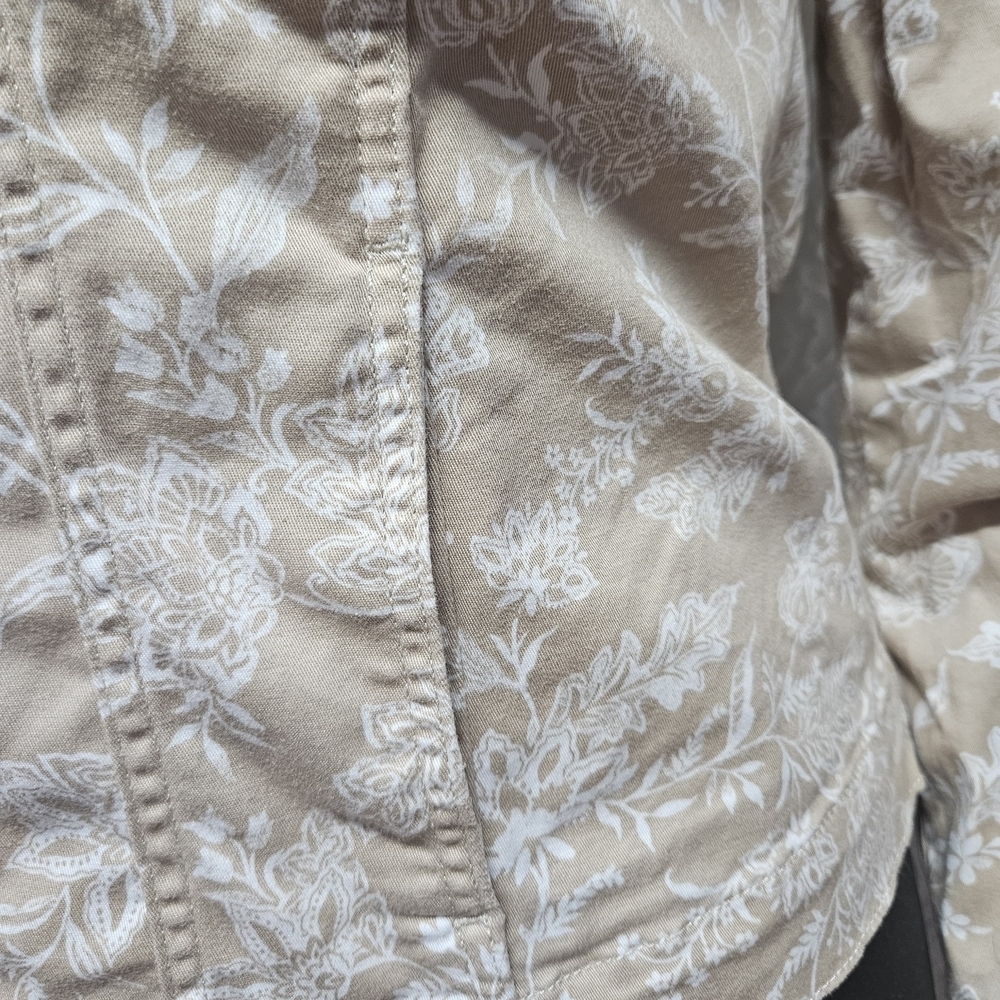 Croft & Barrow Tan Jean Jacket Fitted Waist-Length - Picture 6 of 7